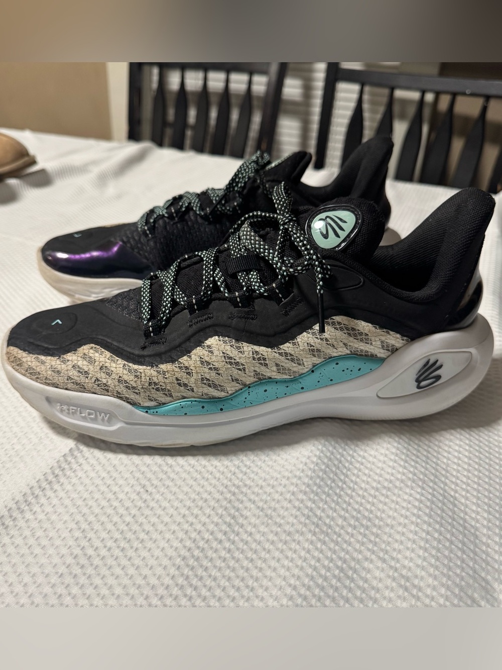Under Armour Curry 11 Low Future Curry Mint/Black/White M9 W10.5 3027416-100